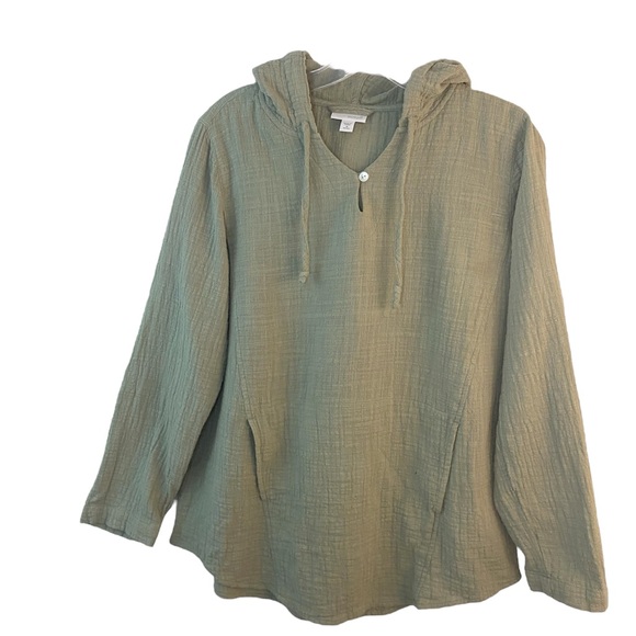 J Jill Perfect Pure Jill Textured Hoodie Size Medium Petite M P - Picture 2 of 8